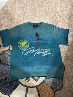 Men's Teal Graphic Tee -Paper Money 247